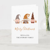 Chic Boho Christmas Gnome Modern Holiday Kaart (Voorkant)