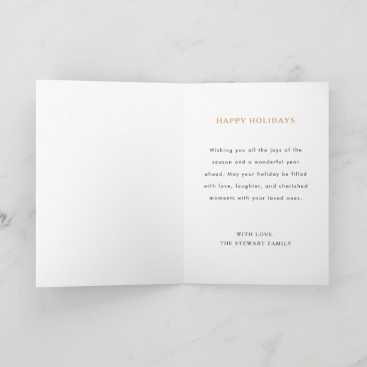 Chic Boho Christmas Gnome Modern Holiday Kaart (Binnen)