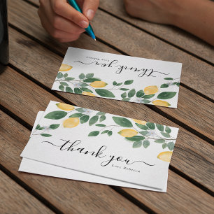 Chic Boho Citroen & Groene Waterverf  Bedankkaart