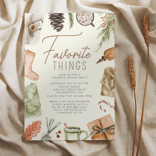 Chic Boho Cozy Holiday Favoriete Dingen Feest Kaart