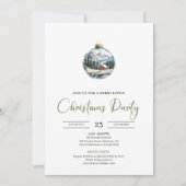 Chic Boho Cozy Winter Scene Deer Christmas Invites Kaart (Voorkant)