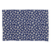 Chic Boho Daisies Dark Blue Pattern Kussensloop (Voorkant)