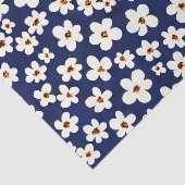 Chic Boho Daisies Dark Blue Pattern Tissuepapier (Detail)