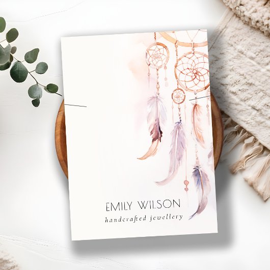 Chic Boho Dreamcatcher Waterverf Ketting Display Visitekaartje