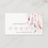 Chic Boho Dreamcatcher Waterverf Loyalty Kaart Visitekaartje (Voorkant)