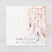 Chic Boho Dreamcatcher Waterverf Oorbel Display Vierkante Visitekaartje (Voorkant)