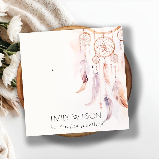 Chic Boho Dreamcatcher Waterverf Oorbel Display Vierkante Visitekaartje