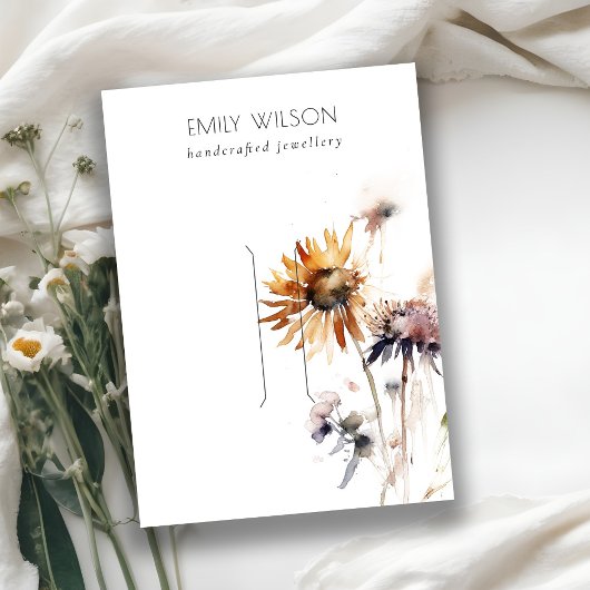 Chic Boho Dry Wildflower Hairpin Display Sjabloon Visitekaartje