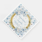 Chic Boho Dusty Blue Gold Sparkle Wedding Napkins Servet (Hoek)