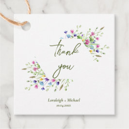 Chic boho eenvoudige wilde bloemen bruiloft bedankjes labels