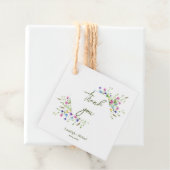 Chic boho eenvoudige wilde bloemen bruiloft bedankjes labels (In situ)