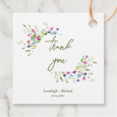 Chic boho eenvoudige wilde bloemen bruiloft bedankjes labels (Achterkant)