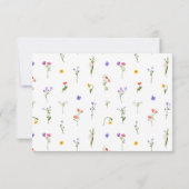 Chic boho eenvoudige wilde bloemen bruiloft RSVP kaartje (Achterkant)