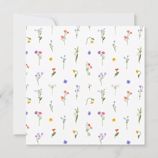 Chic boho eenvoudige wilde bloemen bruiloft save the date (Achterkant)