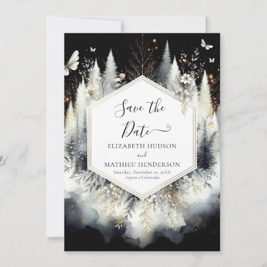 Chic Boho Enchanted Forest bruiloft Save The Date (Voorkant)