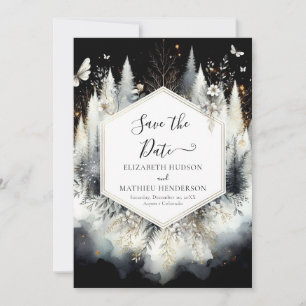 Chic Boho Enchanted Forest bruiloft Save The Date