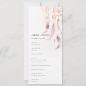 Chic Boho Feather Dreamcatcher Trouwprogramma Kaart (Voorkant)