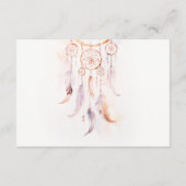 Chic Boho Feather Dreamcatcher Trouwreceptie Informatiekaartje (Achterkant)