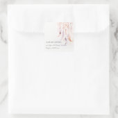 Chic Boho Feather Dreamcatcher Waterverf Adres Vierkante Sticker (Tas)