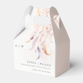 Chic Boho Feather Dreamcatcher Waterverf bruiloft Bedankdoosjes (Achterkant)