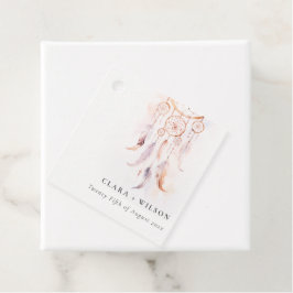 Chic Boho Feather Dreamcatcher Waterverf bruiloft Bedankjes Labels