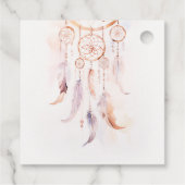 Chic Boho Feather Dreamcatcher Waterverf bruiloft Bedankjes Labels (Achterkant)