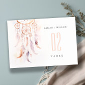Chic Boho Feather Dreamcatcher Waterverf bruiloft Kaart