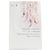 Chic Boho Feather Dreamcatcher Waterverf bruiloft Medium Cadeauzakje (Voorkant)