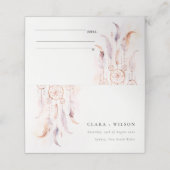 Chic Boho Feather Dreamcatcher Waterverf bruiloft Plaatskaartje (Buitenkant ongevouwen)