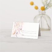 Chic Boho Feather Dreamcatcher Waterverf bruiloft Plaatskaartje (Achterkant)