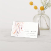 Chic Boho Feather Dreamcatcher Waterverf bruiloft Plaatskaartje (Voorkant)