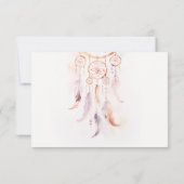 Chic Boho Feather Dreamcatcher Waterverf bruiloft RSVP Kaartje (Achterkant)
