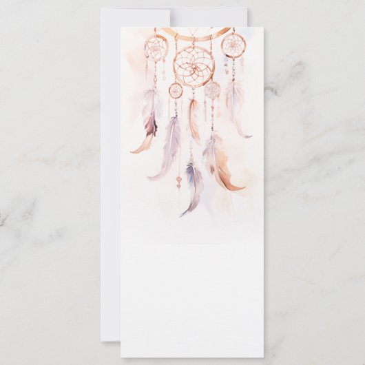 Chic Boho Feather Dreamcatcher Wedding Menu Kaart (Achterkant)