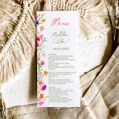 Chic boho felle wilde bloemen tuinbruiloft menu