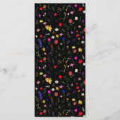 Chic boho felle wilde bloemen tuinbruiloft menu (Achterkant)