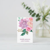 Chic Boho Floral Bloom Social Media Icons Visitekaartje (Staand voorkant)