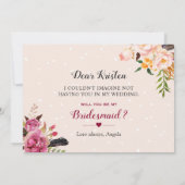 Chic Boho Floral zal je mijn Bridesmaid zijn Kaart (Achterkant)