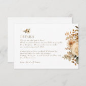 Chic Boho Flowers | Herfst Bloemen | Trouwgegevens Informatiekaartje (Voorkant / Achterkant)