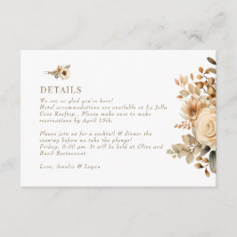 Chic Boho Flowers | Herfst Bloemen | Trouwgegevens Informatiekaartje