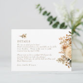 Chic Boho Flowers | Herfst Bloemen | Trouwgegevens Informatiekaartje (Staand voorkant)