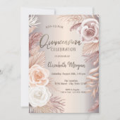Chic Boho Flowers Quinceañera Kaart (Voorkant)