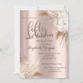 Chic Boho Flowers Roos Gold 50ste verjaardagsfeest Kaart (Voorkant)