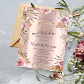 Chic Boho Flowers Roos Gold 75e verjaardag Kaart
