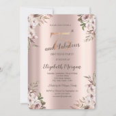 Chic Boho Flowers Roos Gold 75e verjaardag Kaart (Voorkant)