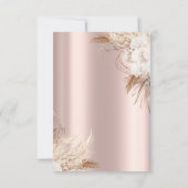 Chic Boho Flowers Roos Goud Repetitie Diner Kaart (Achterkant)