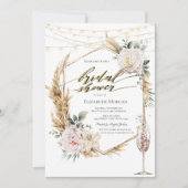 Chic Boho Flowers Roos Goud Vrijgezellenfeest Kaart (Voorkant)