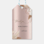 Chic Boho Flowers Roos Gouden Bruiloftsgeschenk La Cadeaulabel (Voorkant)
