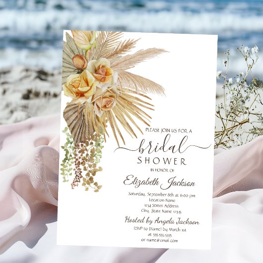 Chic Boho Flowers Vrijgezellenfeest Kaart