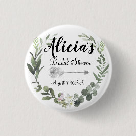 Chic Boho Foilage Vrijgezellenfeest Ronde Button 3,2 Cm