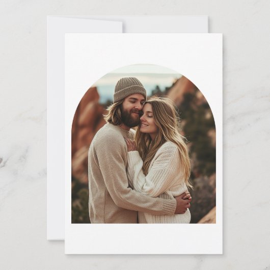 Chic Boho foto bruiloft dank je kaart (Achterkant)